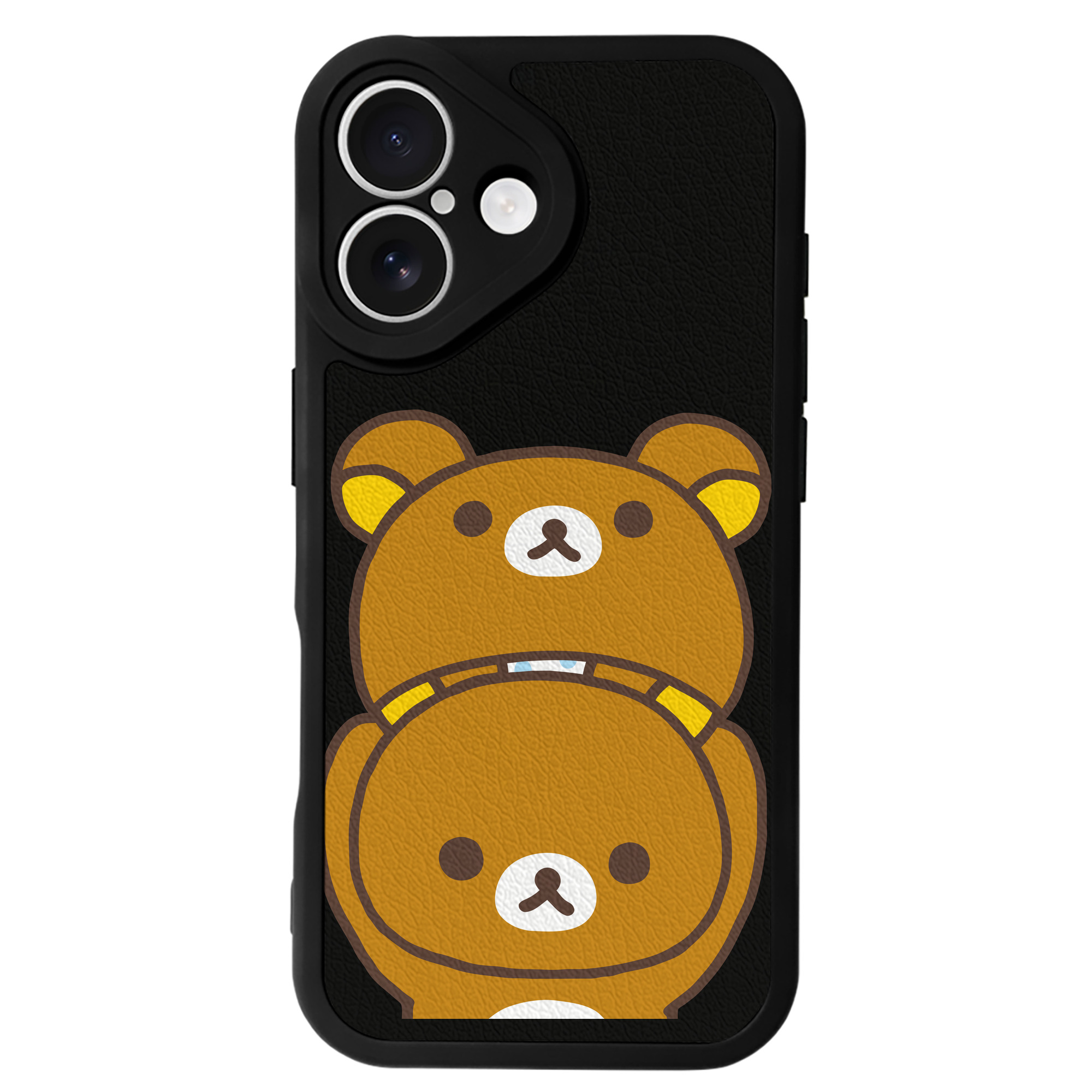 （画像用） リラックマ リラックマ キイロイトリ Rilakkuma Korilakkuma Kiiroitori 【iPhone 16シリーズ対応】シリコンスマホケース（レザー調） 材質：シリコン